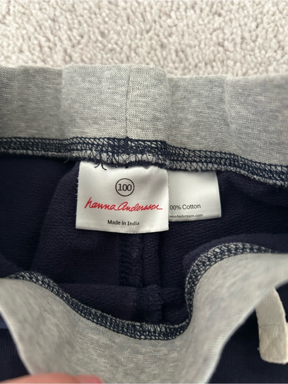 Hanna Andersson navy & Cream Nautical Tee with Navy Joggers Set - Picture 4 of 6